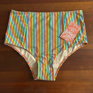 NWT Kortni Jeane large high waist swim bottoms